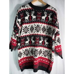 VTG AK America‎ Womens Christmas Holiday Knit Pullover Sweater XL
